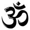 Om symbol hinduism icon , simple style