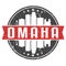 Omaha Nebraska Round Travel Stamp. Icon Skyline City Design. Seal Tourism Badge Illustration Vector Clip Art.