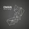 Oman black triangle vector mosaic outline map