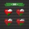 Oman. Collection of four vector hearts with flag. Heart silhouette