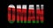 Oman country name on transparent background. Word animation with waving national flag