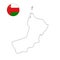 Oman country outline blank for middle east or Arabian Gulf themes in the Arabian peninsula.