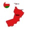 Oman country outline blank for middle east or Arabian Gulf themes in the Arabian peninsula.