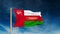 Oman flag slider style with title. Waving in the