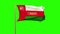 Oman flag with title waving in the wind. Looping