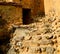 in oman mountain the old abandoned village arch house and cl