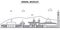 Oman, Muscat architecture line skyline illustration. Linear vector cityscape with famous landmarks, city sights, design