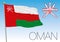 Oman official national flag and coat of arms, asia