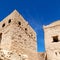 in oman the old abandoned village house and cloudy sky