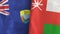Oman and Saint Helena two flags textile cloth 3D rendering