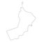 Oman - solid black outline border map of country area. Simple flat vector illustration