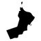 Oman - solid black silhouette map of country area. Simple flat vector illustration