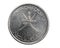 Oman twenty five baisa coin on white isolated background