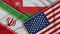 Oman United States of America Iran Flags Together Fabric Texture Illustration