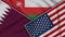 Oman United States of America Qatar Flags Together Fabric Texture Illustration