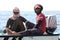 Omani Fishermans on their boat