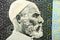 Omar Al-Mukhtar (1861 - 1931), Portrait from the obverse side of Libyan ten 10 Dinars Banknote. Old Libyan money