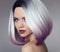 Ombre bob short hairstyle. Beautiful hair coloring woman. Trendy