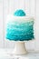 Ombre ruffle cake