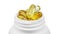 Omega 3 capsuls in on white background. Fish oil gold capsuls.