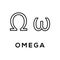 Omega Greek alphabet design trendy