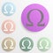 Omega sign badge color set. Simple glyph, flat vector of web icons for ui and ux, website or mobile application