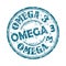 Omega three grunge rubber stamp