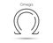 Omega uppercase line icon. Last Greek letter symbol. Ohm sign. Vector