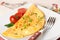 Omelet and cherry tomatoes