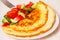 Omelet with vegetable salad