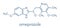 Omeprazole dyspepsia and peptic ulcer disease drug proton pump inhibitor molecule. Skeletal formula.