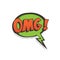 OMG comic text speech bubble. Vector isolated sound effect puff cloud icon.