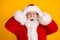 Omg magic miracle fairy discounts really. Astonished santa claus impressed x-mas christmas newyear discounts touch head