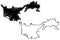 Omi-jima island Japan, East Asia, Japanese archipelago map vector illustration, scribble sketch Omijima map