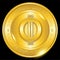 Omicron DAO cryptocurrency coin.Omicron token gold coin symbol. vector eps 10