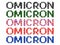 Omicron pixel lettering isolated on white background. Text in 80s and 90s video game 8-bit style. Design for banners, promotional