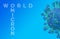 Omicron SARS COV 2. Covid 19, coronavirus banner and wallpaper