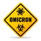 Omicron virus sign, covid new variant
