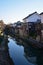 Omihachiman historic town along the canal in Japan