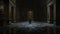 Ominous France: A Dark And Moody Hall With A Mysterious Figure