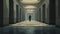 Ominous Hallway Illustration With Imposing Monumentality