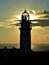 Ominous lighthouse morning sunrise on the Med