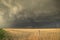 Ominous looking thunderstorm over the fields in northern Texas.