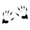 Ominous prints of black clawed hands template. Traces of evil werewolf and dangerous mutant