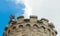 Ominous round stone tower at Old Montana prison in Deer Lodge