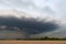 Ominous storm clouds and supercell thunderstorm