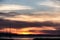 Ominous Sunset Skies over Alviso marina County Park, San Francisco Bay Area, California, USA