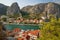 Omis, Croatia - view from The Fortress Mirabella Peovica at Cetina River