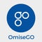 OmiseGO OMG blockchain banking, remittance, and exchange cryptocurrency vector blue logo