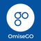 OmiseGO OMG blockchain banking, remittance, and exchange cryptocurrency vector white blue logo